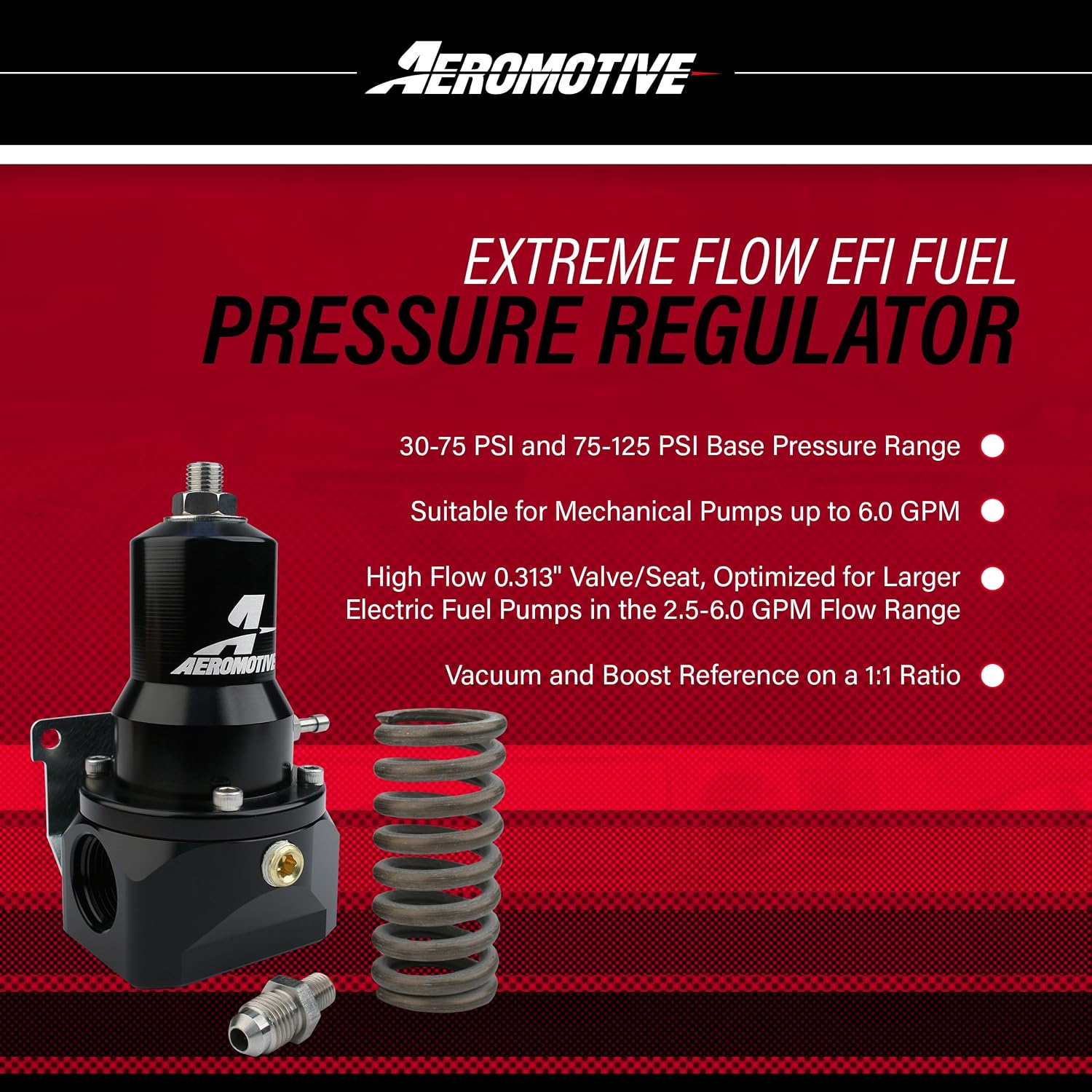 Aeromotive Extreme Flow EFI Fuel Pressure Regulator - Adjustable 30-120 PSI
