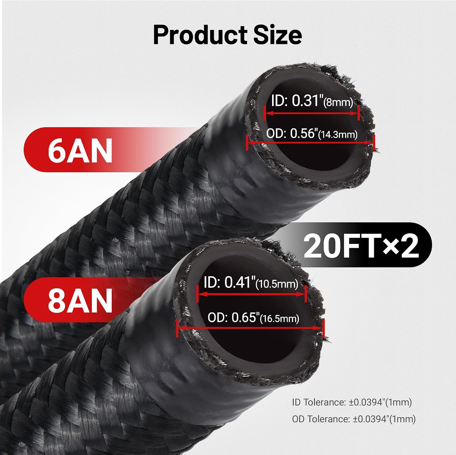 EVIL ENERGY 2 Kit 6AN 8AN Fuel Line Kit 40FT with 24PCS Fitting Kit