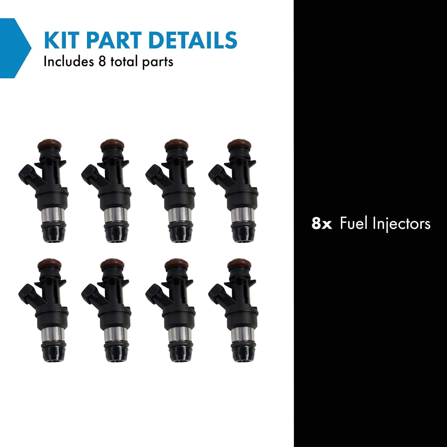 TRQ MPI FI Fuel Injector Set of 8 Kit Compatible with 2000-2007 Chevy Silverado GMC Sierra Tahoe/Yukon/Suburban V8 Engines FIA60337